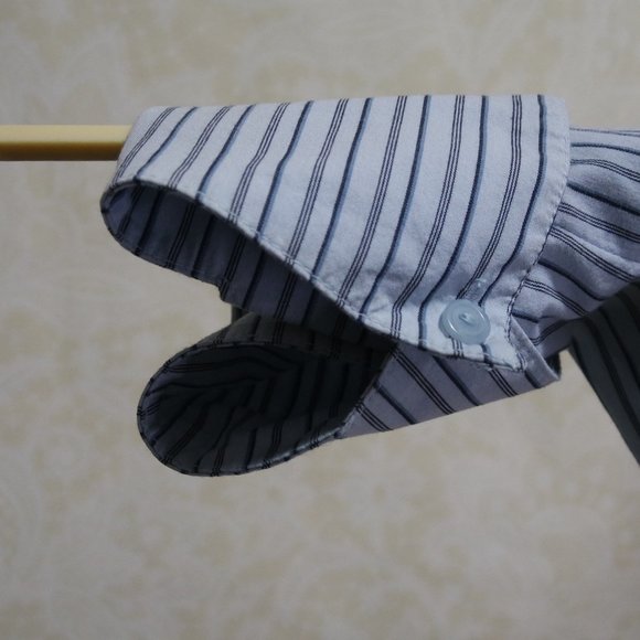 SO..SO REAL SO RIGHT  Blue Striped V-Neck Button Close - Picture 12 of 16